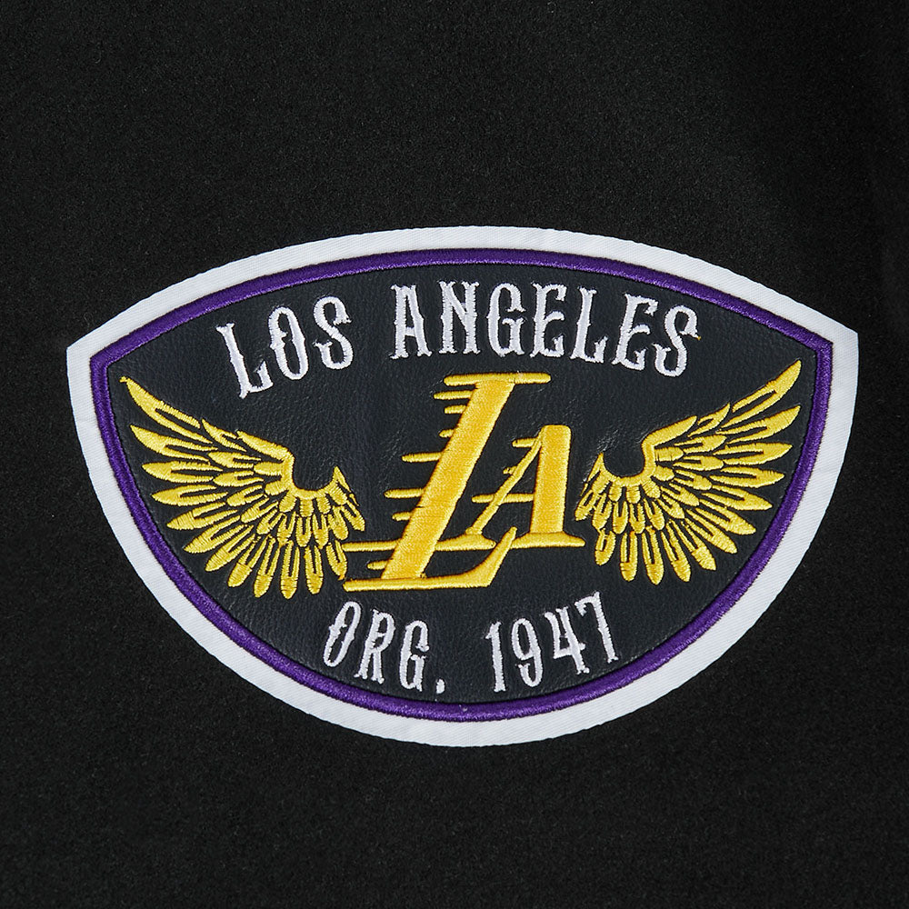 NBA LOS ANGELES LAKERS BORN FOR SPORT MEN'S WOOL VARSITY JACKET (JET BLACK)