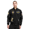 NBA LOS ANGELES LAKERS BORN FOR SPORT MEN'S WOOL VARSITY JACKET (JET BLACK)