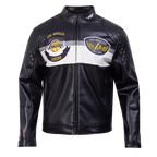 NBA LOS ANGELES LAKERS BORN FOR SPORT MEN'S MOTO JACKET (BLACK/WHITE)