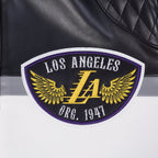 NBA LOS ANGELES LAKERS BORN FOR SPORT MEN'S MOTO JACKET (BLACK/WHITE)