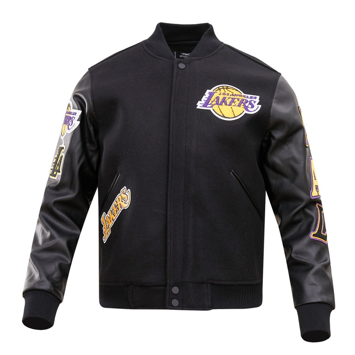 NBA LOS ANGELES LAKERS CLASSIC BLOUSON COLLÉGIAL EN LAINE POUR HOMME (NOIR)