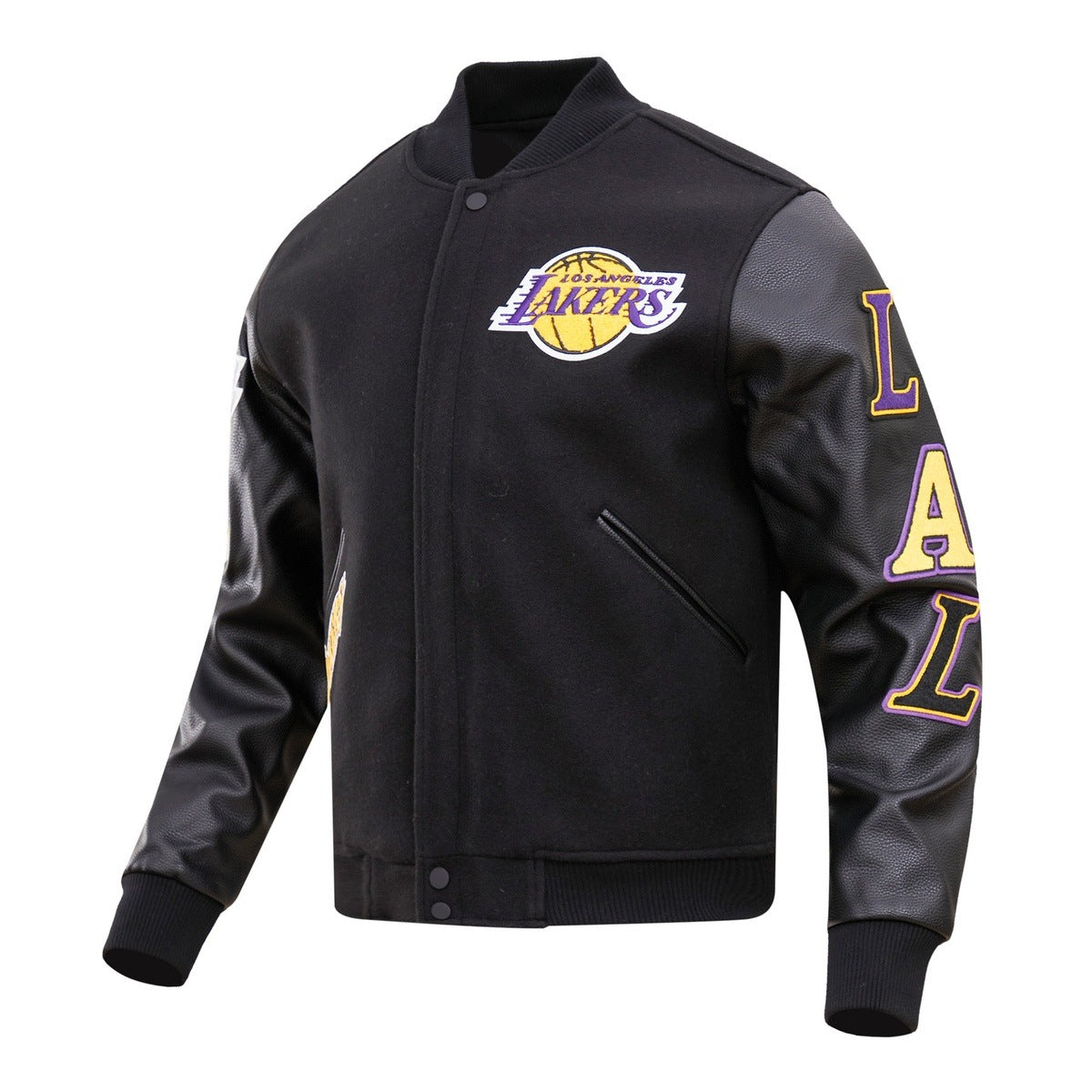 NBA LOS ANGELES LAKERS CLASSIC BLOUSON COLLÉGIAL EN LAINE POUR HOMME (NOIR)