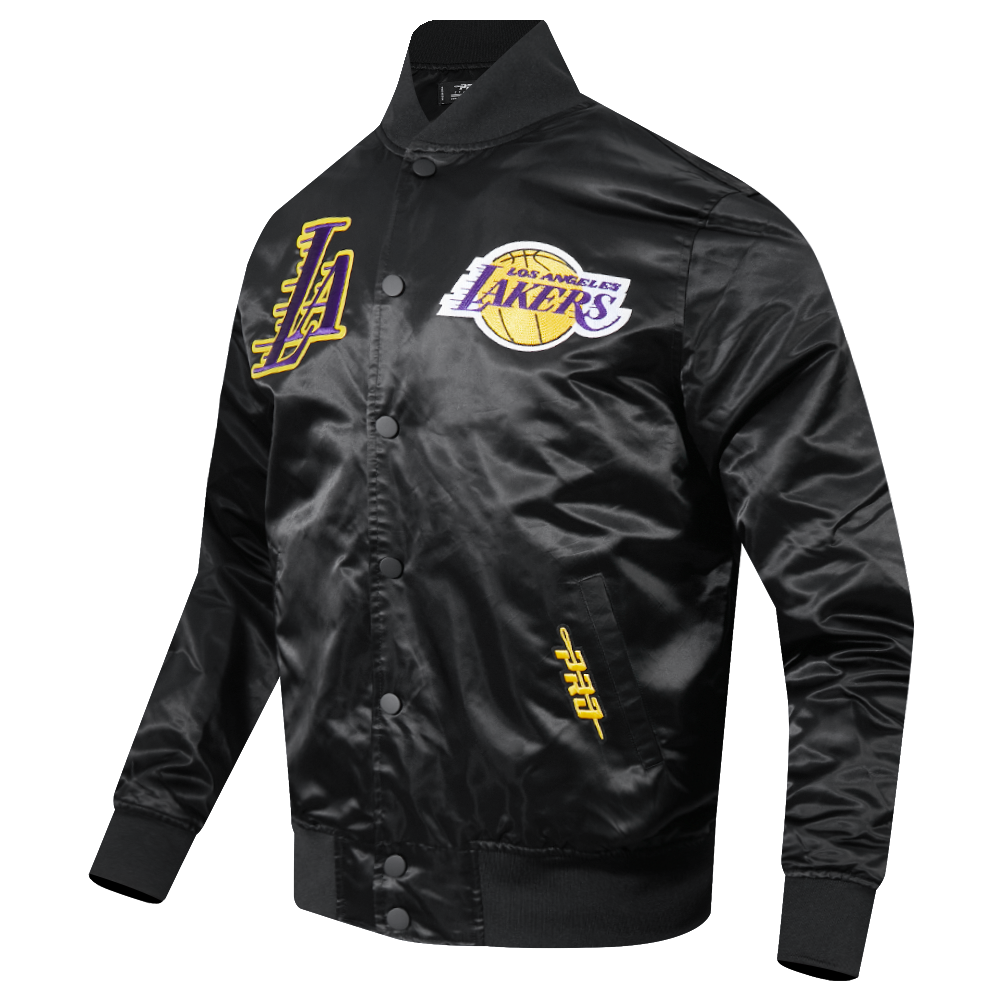 NBA LOS ANGELES LAKERS CITY ARCH MEN'S SATIN JACKET (BLACK)