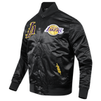 NBA LOS ANGELES LAKERS CITY ARCH MEN'S SATIN JACKET (BLACK)