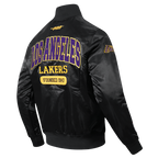 NBA LOS ANGELES LAKERS CITY ARCH MEN'S SATIN JACKET (BLACK)