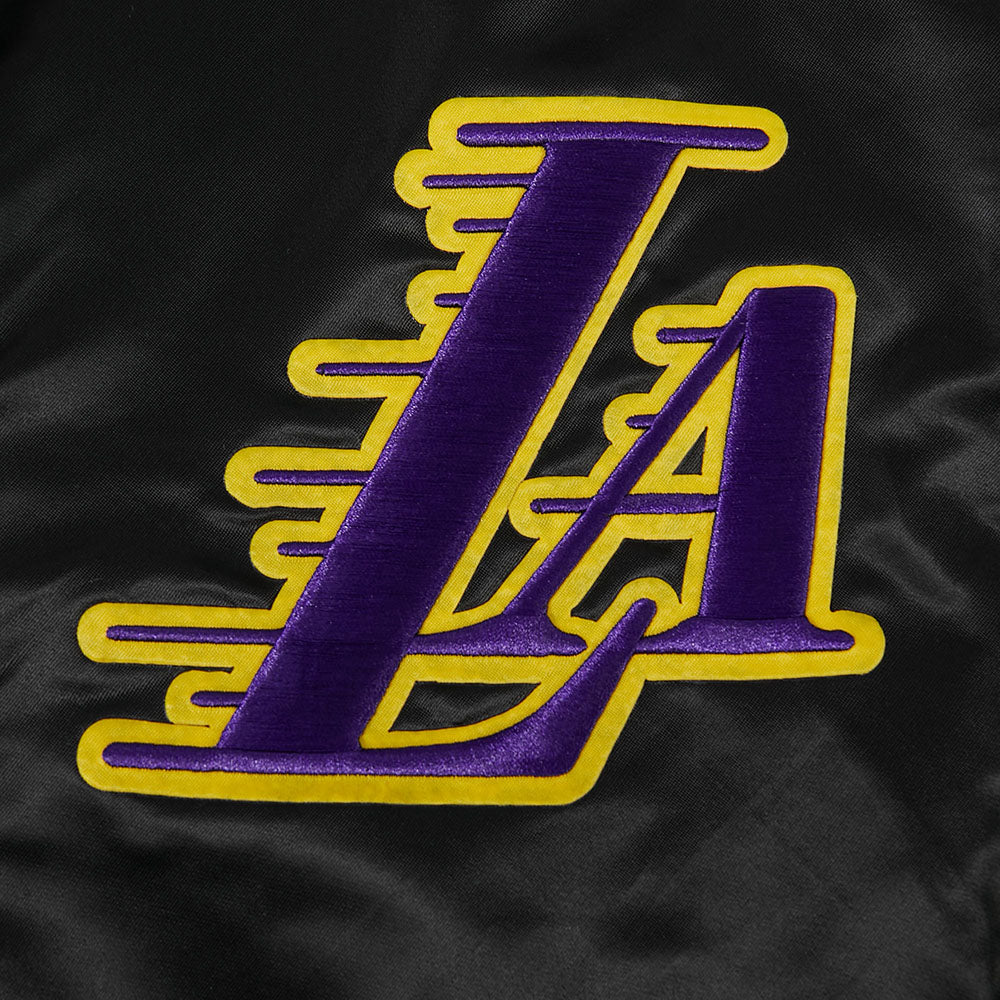 NBA LOS ANGELES LAKERS CITY ARCH MEN'S SATIN JACKET (BLACK)