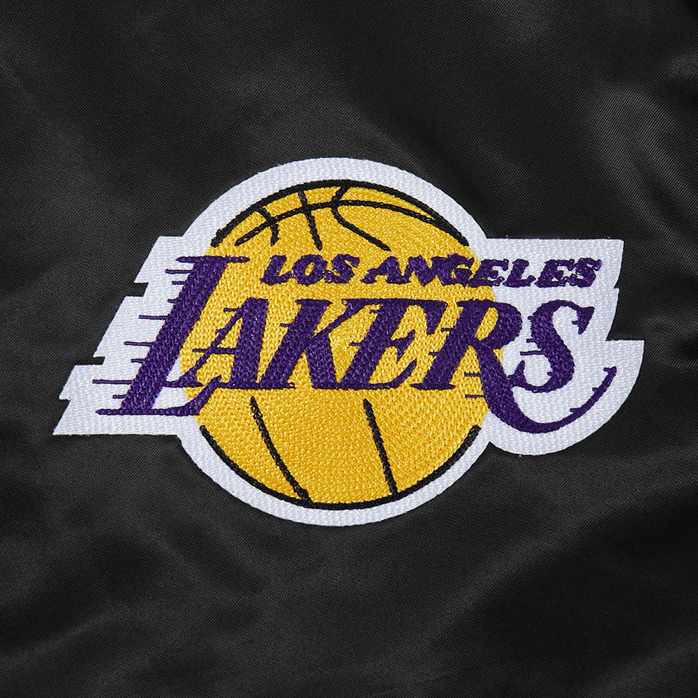 NBA LOS ANGELES LAKERS CITY ARCH MEN'S SATIN JACKET (BLACK)