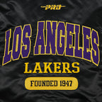 NBA LOS ANGELES LAKERS CITY ARCH MEN'S SATIN JACKET (BLACK)