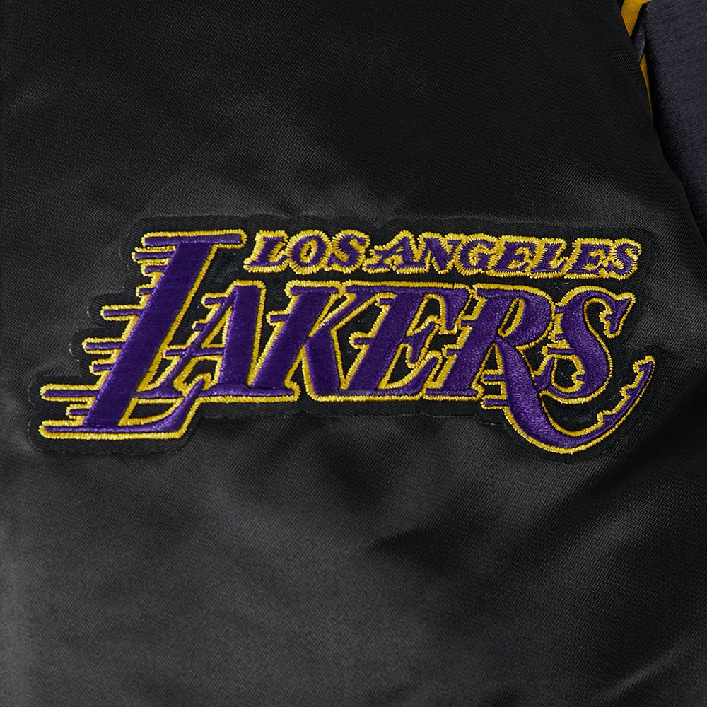 NBA LOS ANGELES LAKERS CITY ARCH MEN'S SATIN JACKET (BLACK)