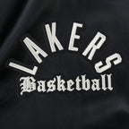 NBA LOS ANGELES LAKERS MODERN ORIGINALS MEN'S LEATHER VARSITY JACKET (JET BLACK)