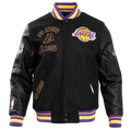 NBA LOS ANGELES LAKERS RETRO CLASSIC MEN'S RIB WOOL VARSITY JACKET (BLACK/PURPLE/YELLOW)