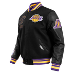 NBA LOS ANGELES LAKERS RETRO CLASSIC MEN'S RIB WOOL VARSITY JACKET (BLACK/PURPLE/YELLOW)
