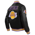 NBA LOS ANGELES LAKERS RETRO CLASSIC MEN'S RIB WOOL VARSITY JACKET (BLACK/PURPLE/YELLOW)