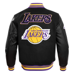 NBA LOS ANGELES LAKERS RETRO CLASSIC MEN'S RIB WOOL VARSITY JACKET (BLACK/PURPLE/YELLOW)