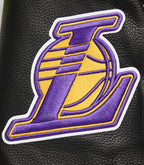 NBA LOS ANGELES LAKERS RETRO CLASSIC MEN'S RIB WOOL VARSITY JACKET (BLACK/PURPLE/YELLOW)