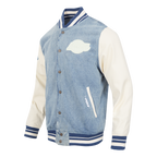 NBA LOS ANGELES LAKERS VARSITY BLUES MEN'S DENIM VARSITY JACKET (DENIM/LINEN)
