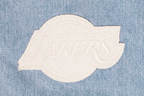 NBA LOS ANGELES LAKERS VARSITY BLUES MEN'S DENIM VARSITY JACKET (DENIM/LINEN)