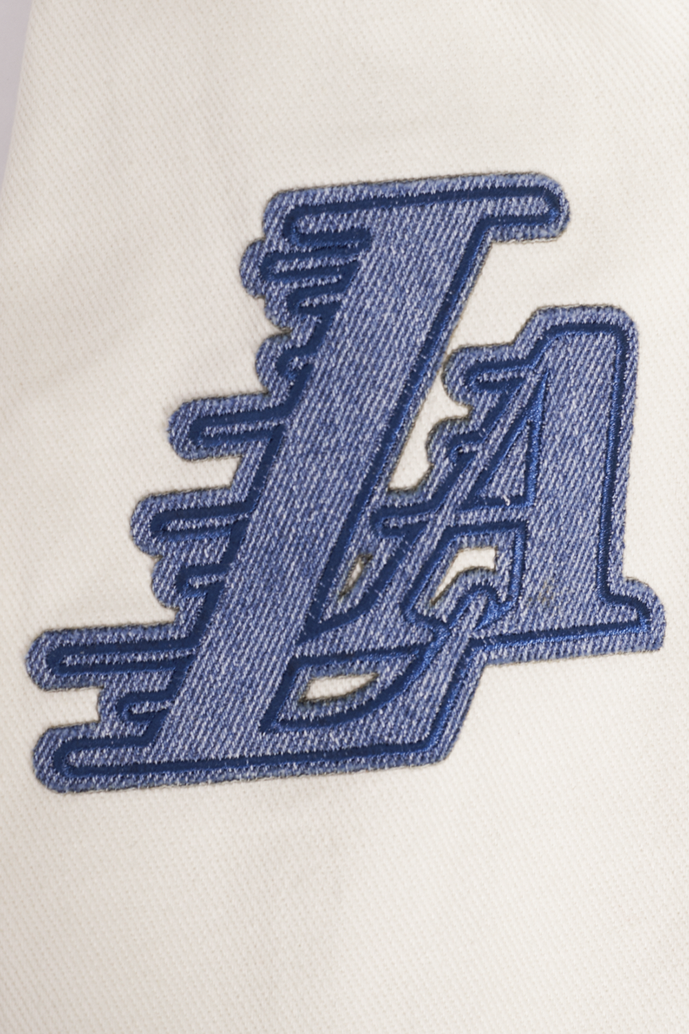 NBA LOS ANGELES LAKERS VARSITY BLUES MEN'S DENIM VARSITY JACKET (DENIM/LINEN)