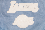 NBA LOS ANGELES LAKERS VARSITY BLUES MEN'S DENIM VARSITY JACKET (DENIM/LINEN)