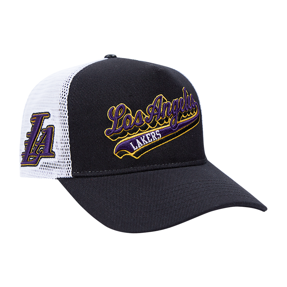NBA LOS ANGELES LAKERS SCRIPT TAIL TRUCKER HAT (BLACK)