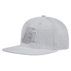 NBA LOS ANGELES LAKERS TRIPLE TONAL WOOL SNAPBACK HAT (HEATHER GREY)