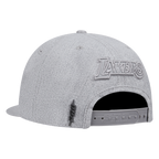 NBA LOS ANGELES LAKERS TRIPLE TONAL WOOL SNAPBACK HAT (HEATHER GREY)