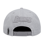 NBA LOS ANGELES LAKERS TRIPLE TONAL WOOL SNAPBACK HAT (HEATHER GREY)