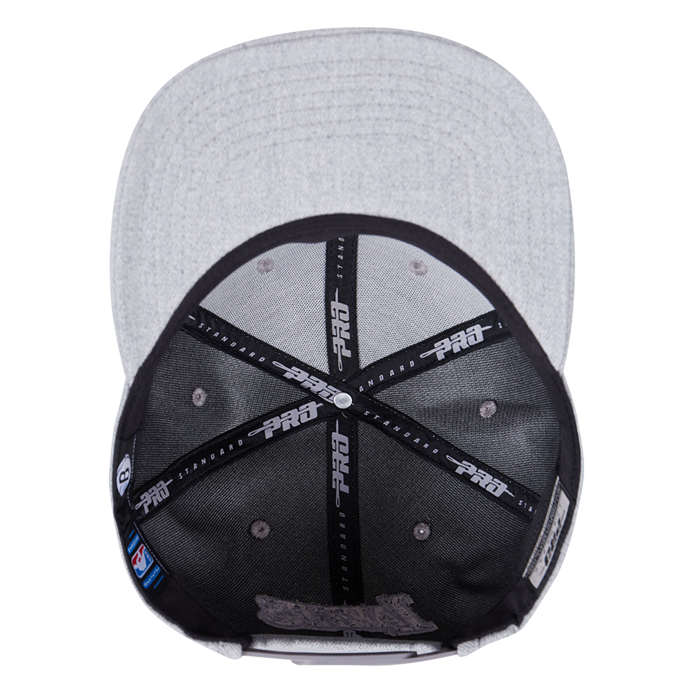 NBA LOS ANGELES LAKERS TRIPLE TONAL WOOL SNAPBACK HAT (HEATHER GREY)