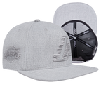 NBA LOS ANGELES LAKERS TRIPLE TONAL WOOL SNAPBACK HAT (HEATHER GREY)