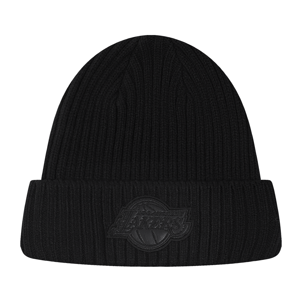 NBA LOS ANGELES LAKERS WASHED VANGUARD UNLINED PRO BEANIE CUFFED (BLACK)