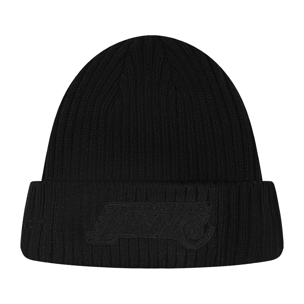 NBA LOS ANGELES LAKERS WASHED VANGUARD UNLINED PRO BEANIE CUFFED (BLACK)