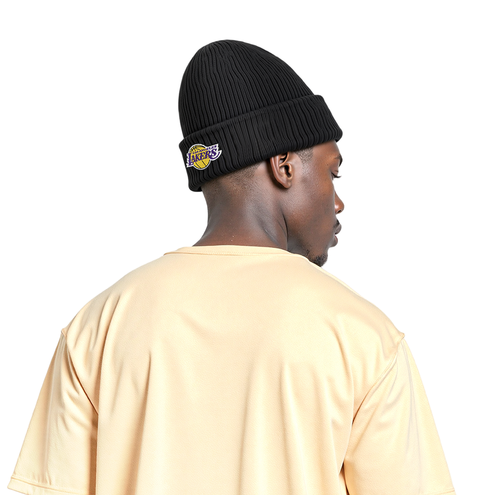 NBA LOS ANGELES LAKERS MODERN ORIGINALS UNLINED PRO BEANIE CUFFED (BLACK)
