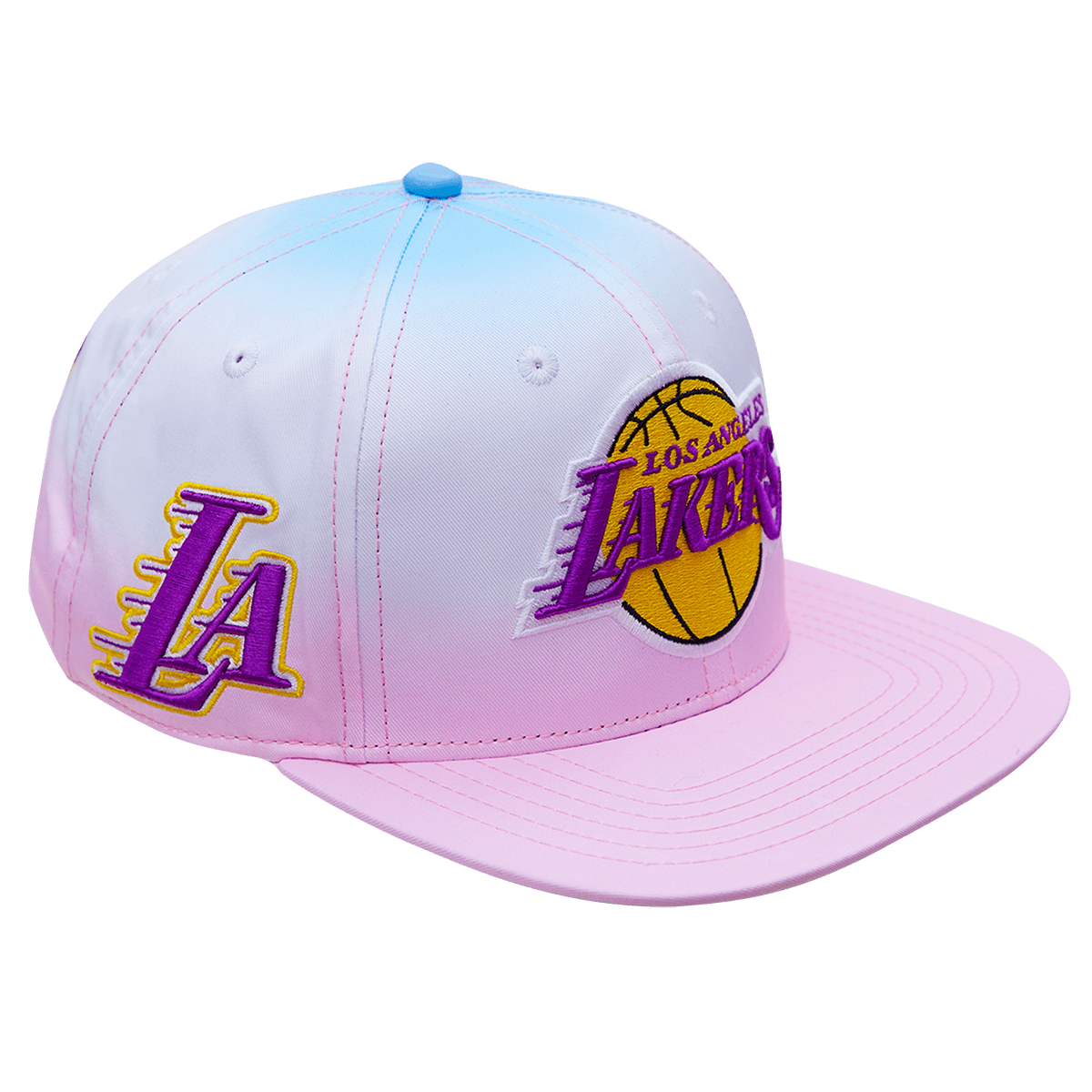 NBA LOS ANGELES LAKERS LOGO UNISEX SNAPBACK HAT (BLUE/WHITE/PINK)