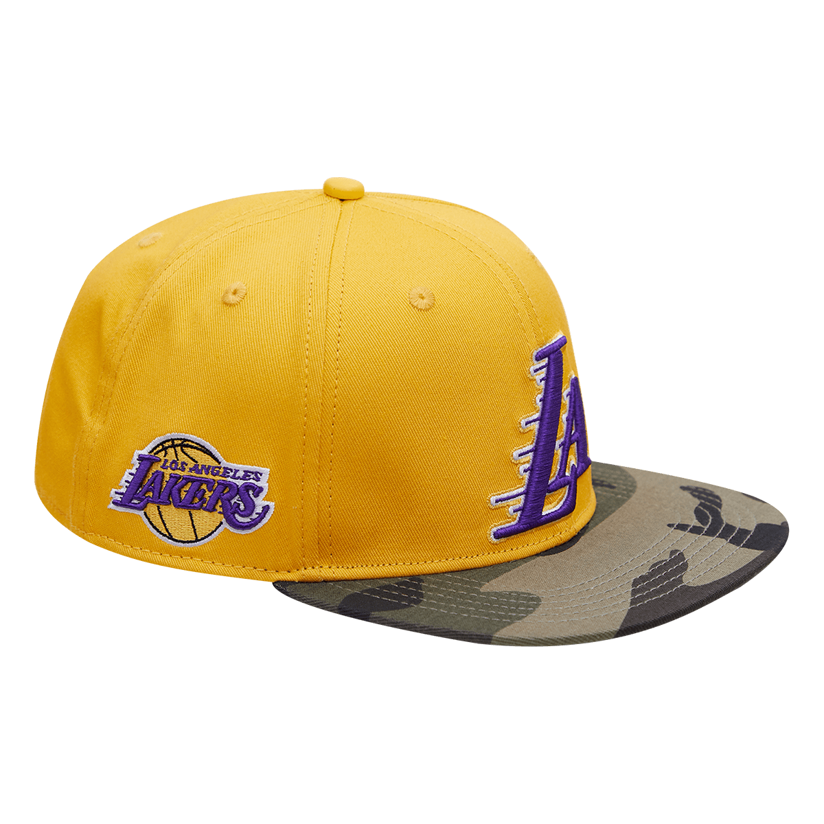 NBA LOS ANGELES LAKERS LOGO UNISEX SNAPBACK HAT CAMO (YELLOW/CAMO)