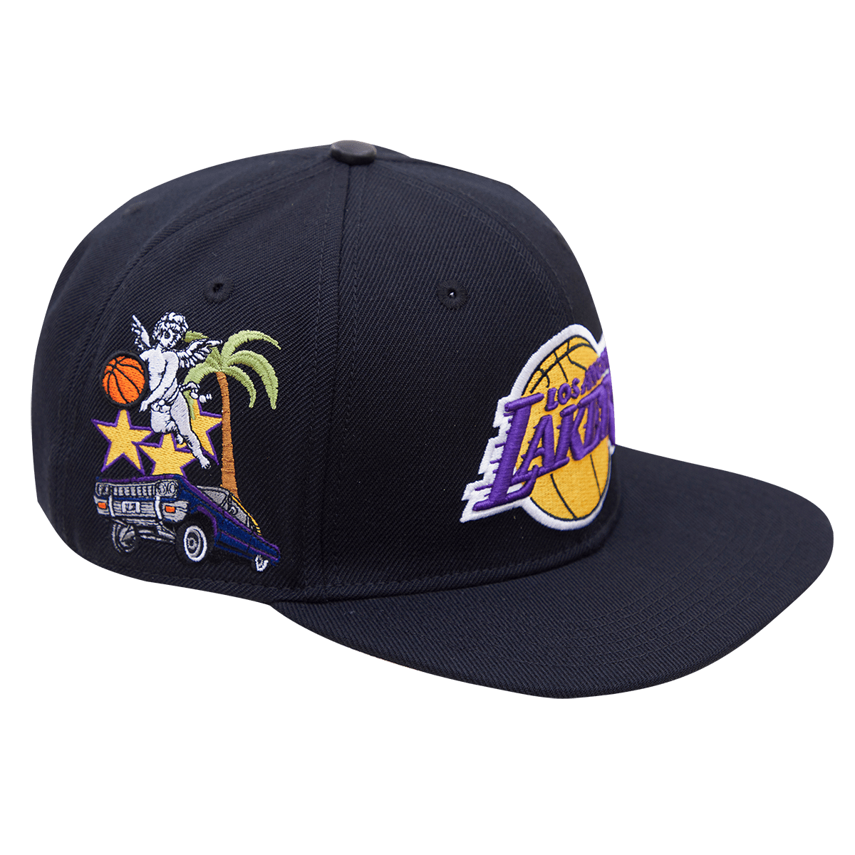 NBA LOS ANGELES LAKERS GRADIENT LOGO UNISEX SNAPBACK HAT (BLACK)