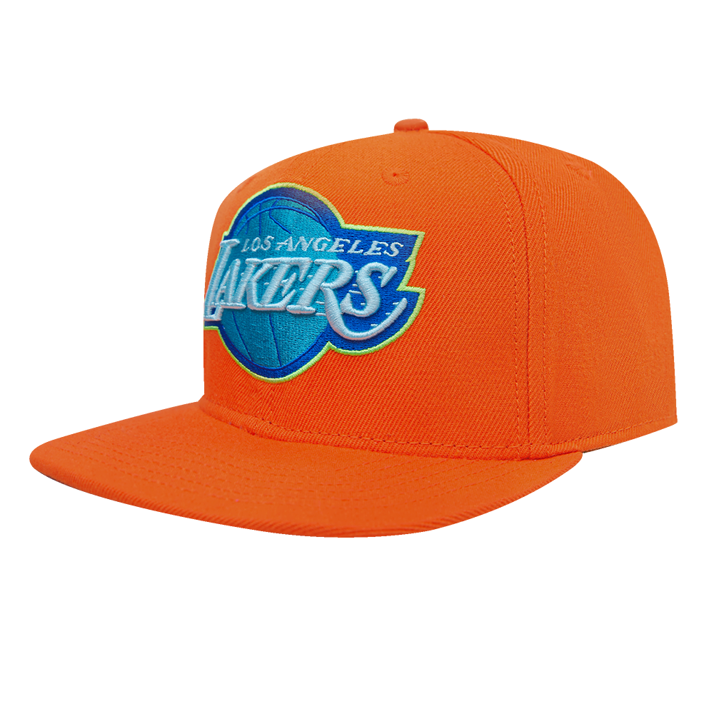 NBA LOS ANGELES LAKERS NEON WOOL SNAPBACK HAT (NEON ORANGE)