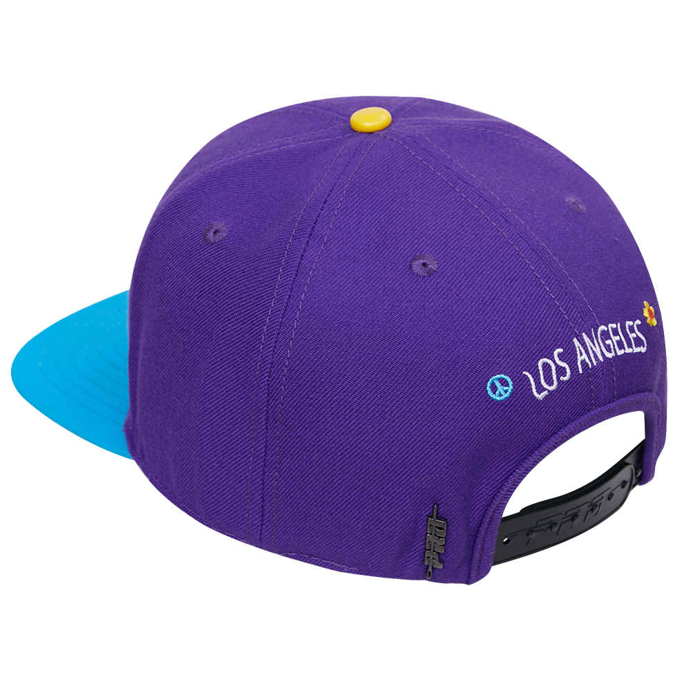 NBA LOS ANGELES LAKERS TRIPPY TD WOOL SNAPBACK HAT (PURPLE/MULTI)