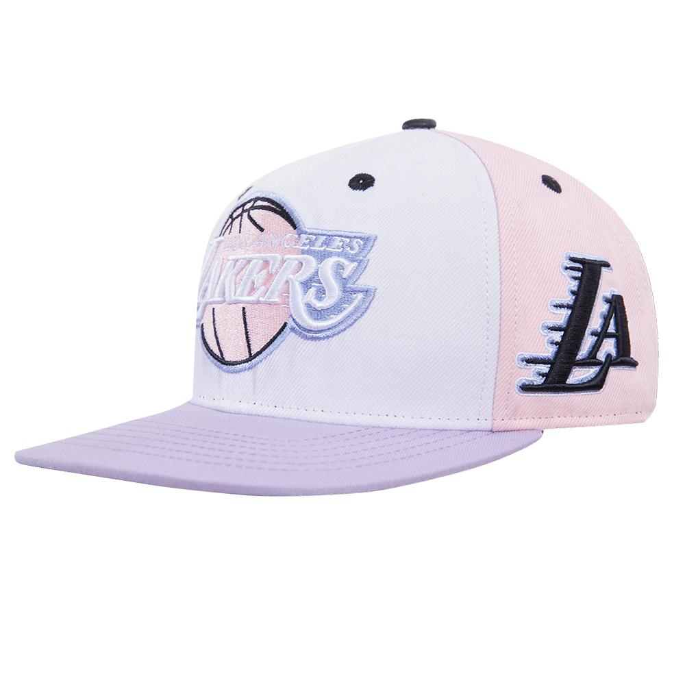 NBA LOS ANGELES LAKERS 2 TONE WOOL SNAPBACK HAT (WHITE/MULTI PASTEL)