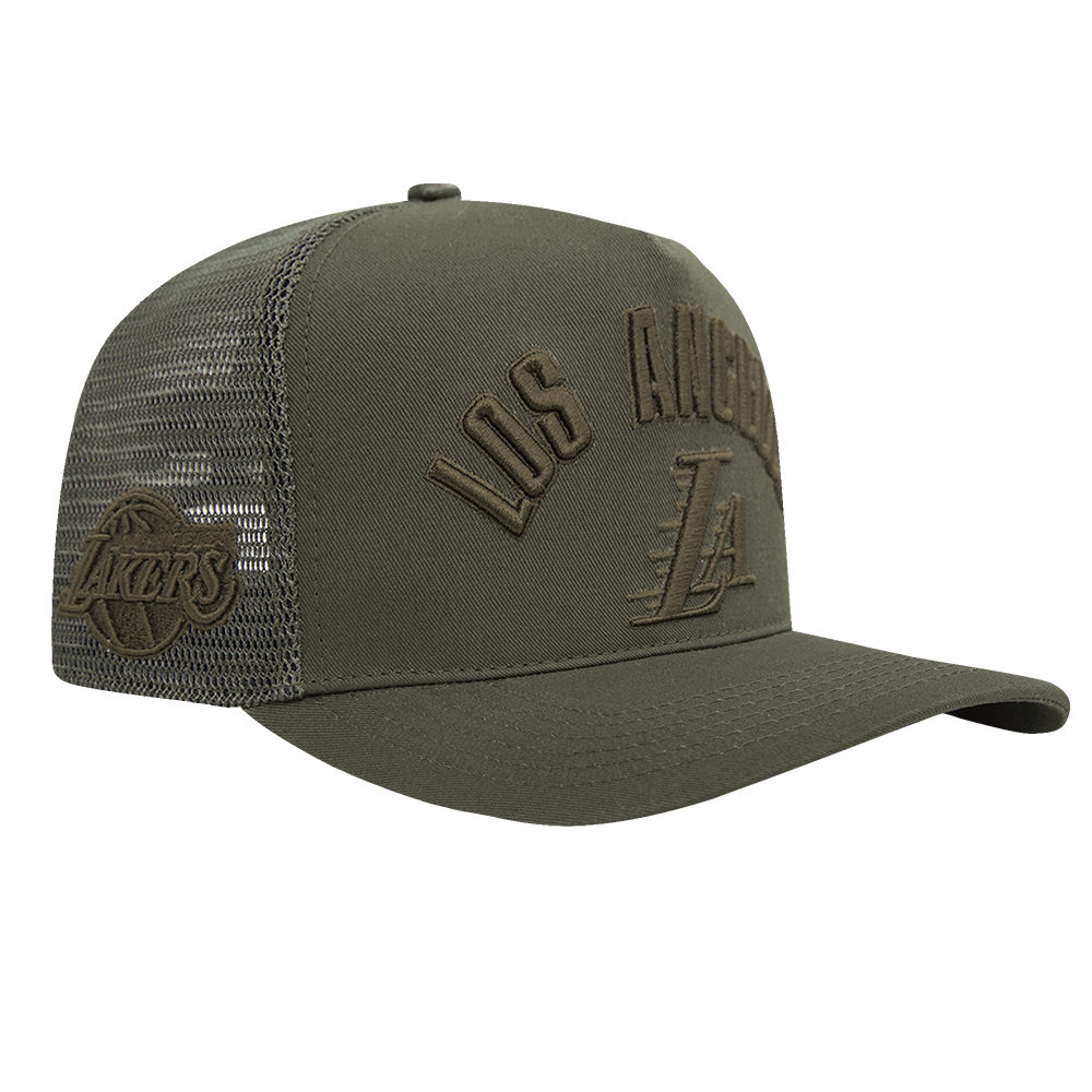 NBA LOS ANGELES LAKERS NEUTRAL PINCH FRONT TRUCKER HAT (DARK TAUPE)