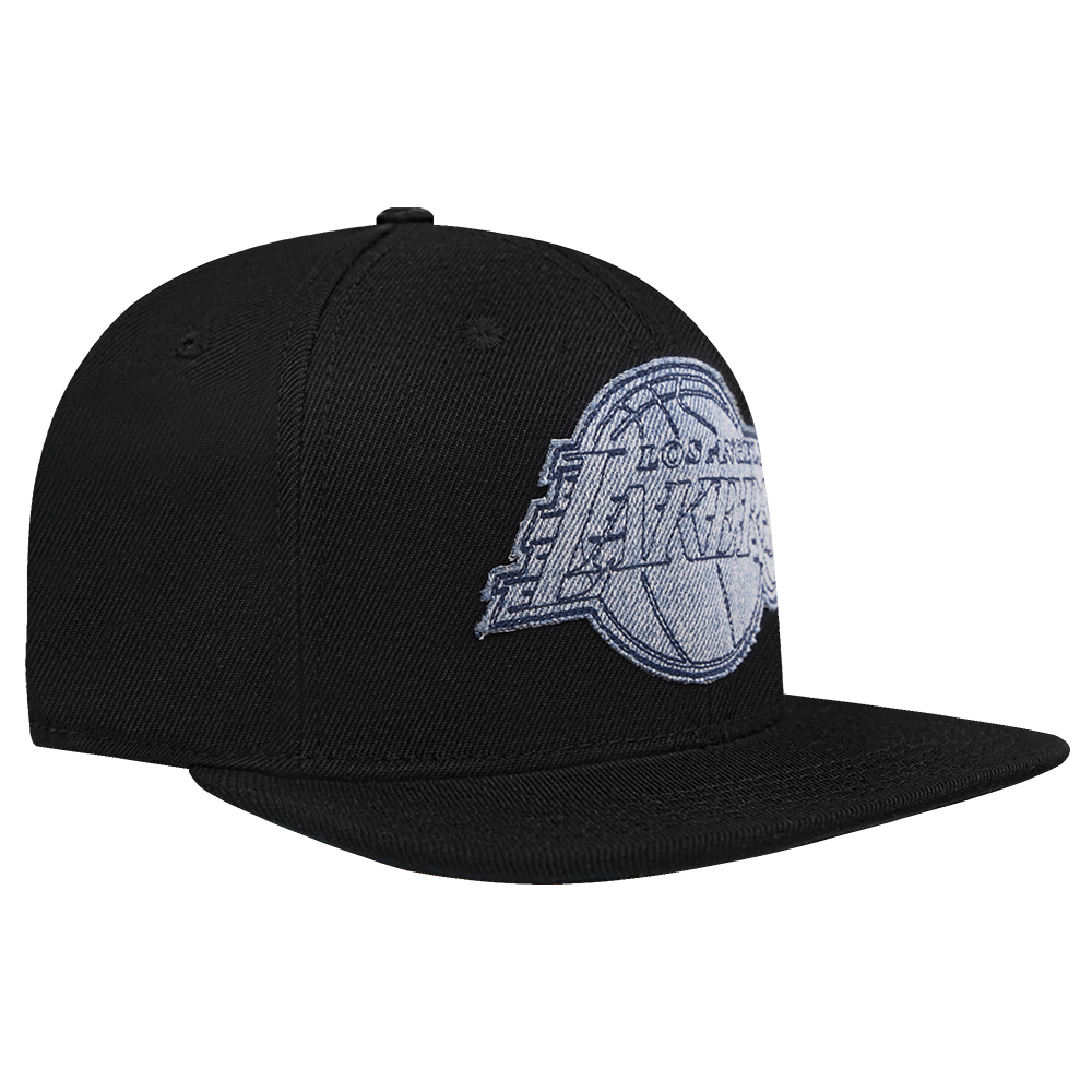 NBA LOS ANGELES LAKERS VARSITY BLUES UNISEX WOOL SNAPBACK HAT (BLACK)