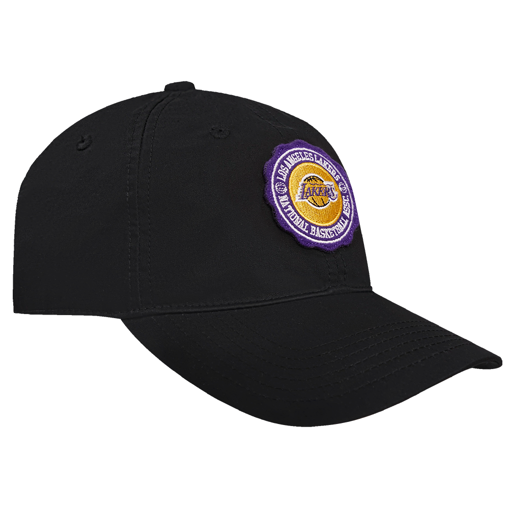 NBA LOS ANGELES LAKERS CREST EMBLEM UNISEX DAD HAT (BLACK)