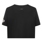 NBA LOS ANGELES LAKERS SCRIPT TAIL T-SHIRT EN JERSEY SIMPLE À COUPE CARRÉE POUR FEMME (NOIR)