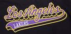 NBA LOS ANGELES LAKERS SCRIPT TAIL T-SHIRT EN JERSEY SIMPLE À COUPE CARRÉE POUR FEMME (NOIR)
