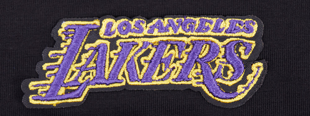 NBA LOS ANGELES LAKERS SCRIPT TAIL T-SHIRT EN JERSEY SIMPLE À COUPE CARRÉE POUR FEMME (NOIR)