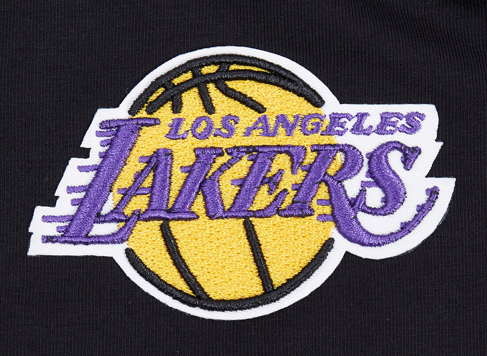 NBA LOS ANGELES LAKERS SCRIPT TAIL T-SHIRT EN JERSEY SIMPLE À COUPE CARRÉE POUR FEMME (NOIR)