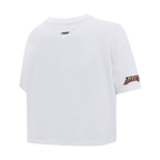 NBA LOS ANGELES LAKERS SCRIPT TAIL T-SHIRT EN JERSEY SIMPLE À COUPE CARRÉE POUR FEMME (BLANC)