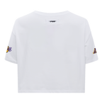 NBA LOS ANGELES LAKERS SCRIPT TAIL T-SHIRT EN JERSEY SIMPLE À COUPE CARRÉE POUR FEMME (BLANC)
