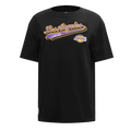 NBA LOS ANGELES LAKERS SCRIPT TAIL WOMEN'S BOYFRIEND TEE (BLACK)