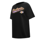 NBA LOS ANGELES LAKERS SCRIPT TAIL WOMEN'S BOYFRIEND TEE (BLACK)
