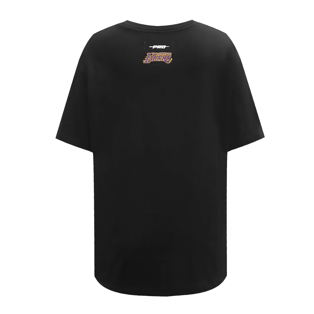 NBA LOS ANGELES LAKERS SCRIPT TAIL WOMEN'S BOYFRIEND TEE (BLACK)